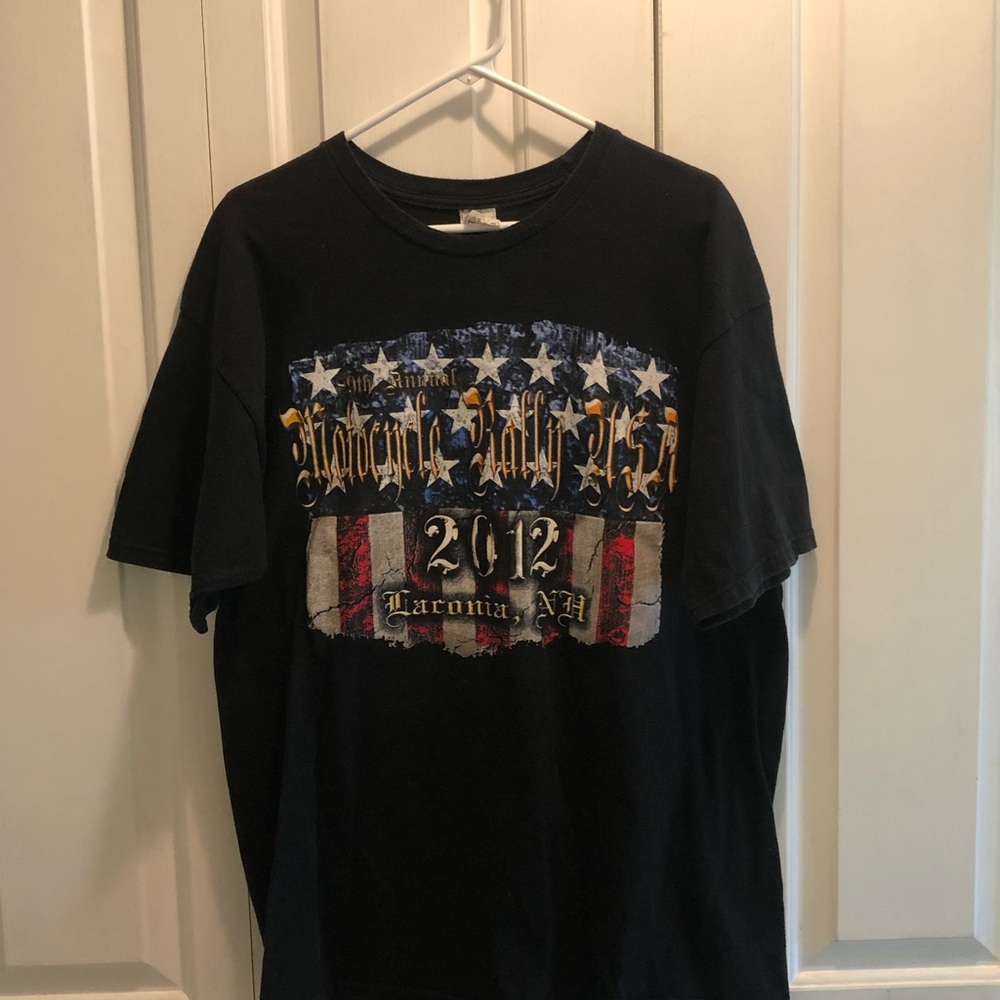 Vintage HD Motorcycle Rally USA Tee Laconia NH 2012